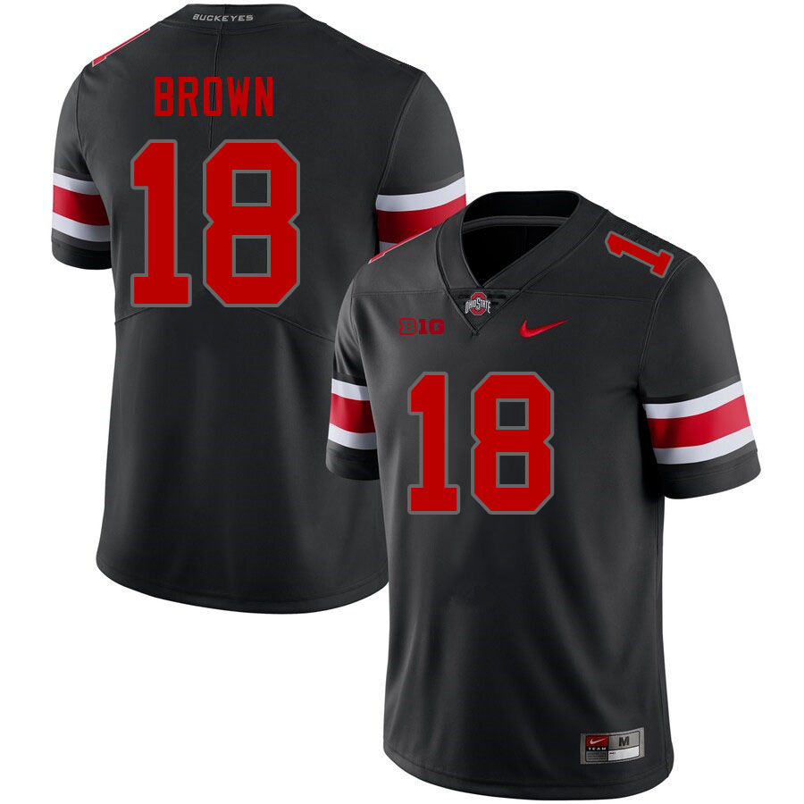 #18 Jyaire Brown Ohio State Buckeyes Jerseys Football Stitched-Blackout